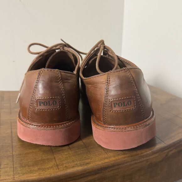 Polo Ralph Lauren Brown Leather Dress Shoes Men\'s 11.5D Business Casual
